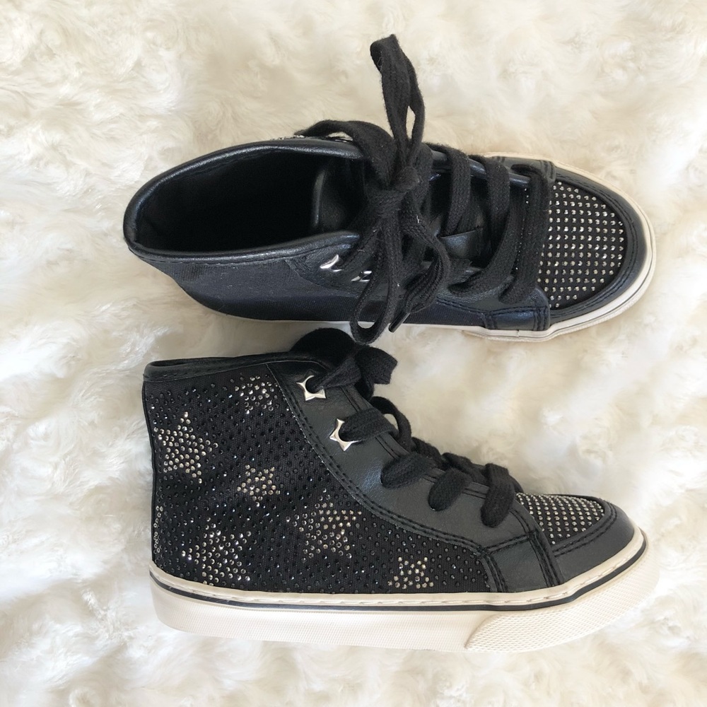 Children’s place black high- top sparkle sneaker